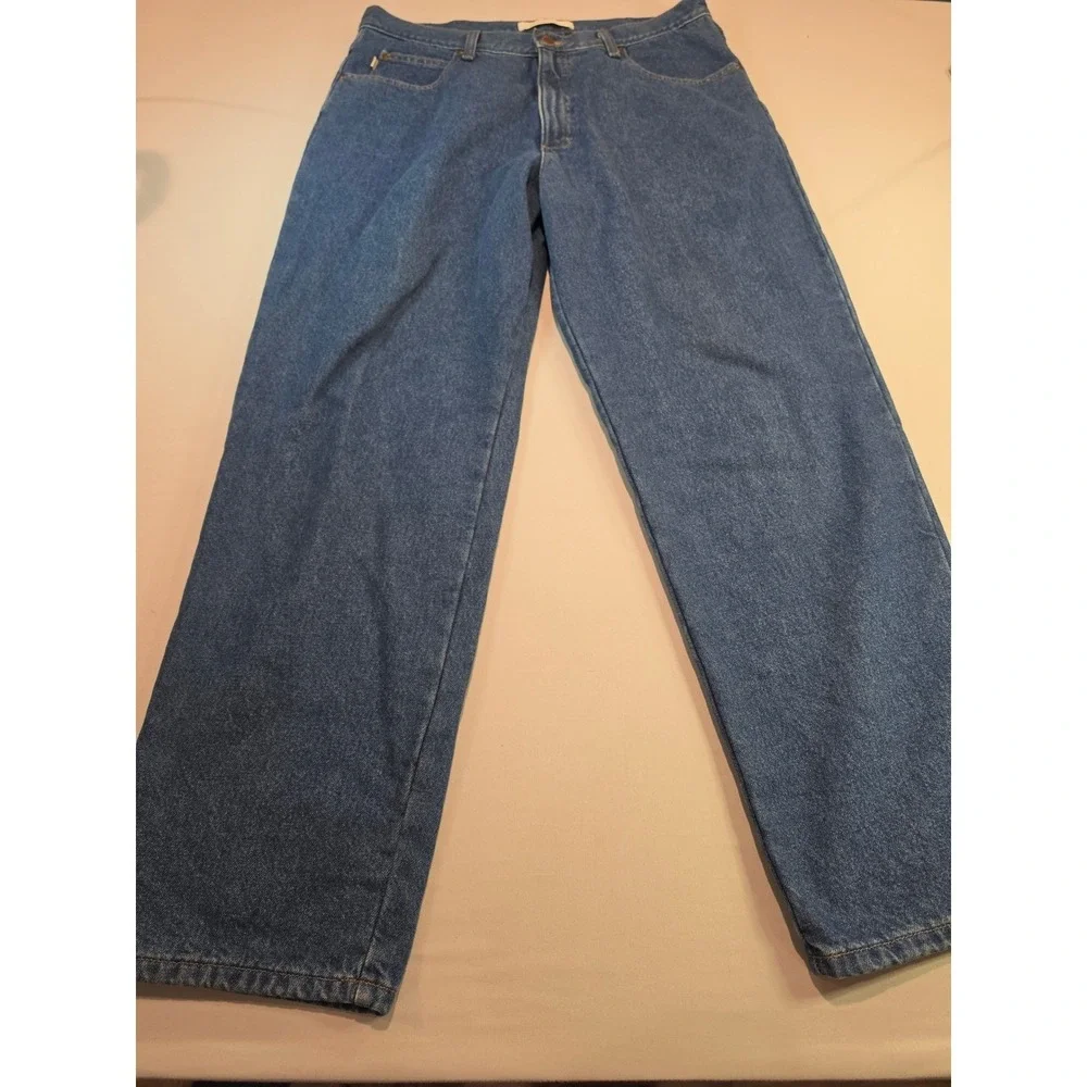 LL Bean Double L Relaxed Fit Flannel Lined Jeans Mens 35x30 Medium Wash Blue